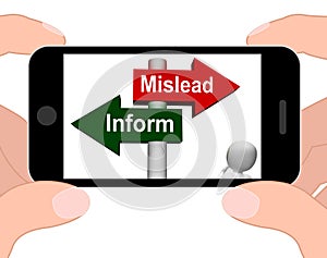 Mislead Inform Signpost Displays Misleading Or Informative Advice