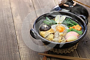 Miso nikomi udon noodle soup, japanese food