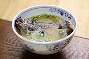 Miso soup with Kasago rockfish, Japanese traditional cuisine photo