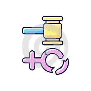 Misogyny RGB color icon photo