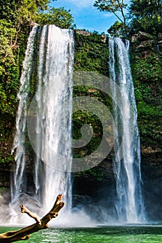 Misol-Ha Waterfall, Mexico - November 24, 2010. Waterfall in sunset