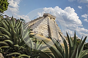 MISOL-HA WATERFALLS, MEXICO - Mar 10, 2018: The beautiful Mayan pyramid of Chichen Itza photo
