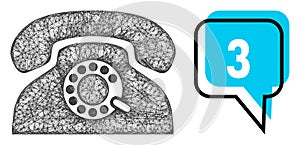 Misplaced 3 Chat Bubble and Hatched Pulse Phone Icon