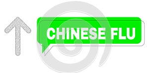 Misplaced Chinese Flu Green Phrase Balloon and Mesh 2D Arrow Up