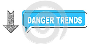 Misplaced Danger Trends Chat Frame and Net Mesh Arrow Down Icon