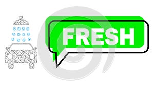 Misplaced Fresh Green Chat Balloon and Mesh 2D Car Wash