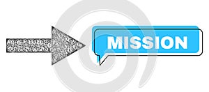 Misplaced Mission Conversation Frame and Linear Arrow Right Icon