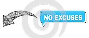 Misplaced No Excuses Conversation Bubble and Net Undo Icon