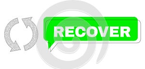 Misplaced Recover Green Chat Balloon and Mesh Wireframe Recycle