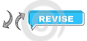 Misplaced Revise Speech Frame and Net Mesh Exchange Arrows Icon