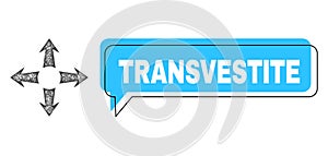 Misplaced Transvestite Chat Bubble and Hatched Expand Arrows Icon