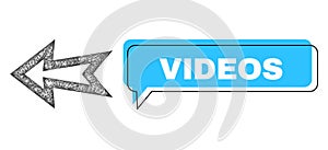 Misplaced Videos Conversation Bubble and Net Mesh Arrow Left Icon