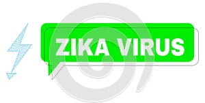 Misplaced Zika Virus Green Phrase Cloud and Mesh 2D Electric Strike