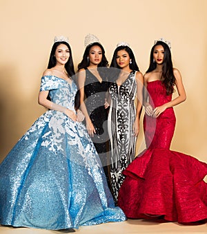 Miss Beauty Pageant Queen Contest in Asian Gown