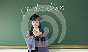 A miss graduate in classroom photo