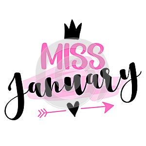 Miss January - illustration text for clothes.