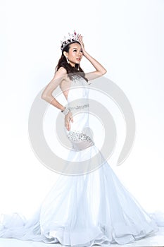 Miss Pageant Contest in Evening Ball Gown long ball dress with D