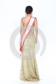 Miss Pageant Contest in Evening Ball Gown long ball dress with D