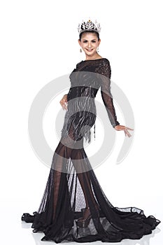 Miss Pageant Contest in Evening Ball Gown long ball dress with D