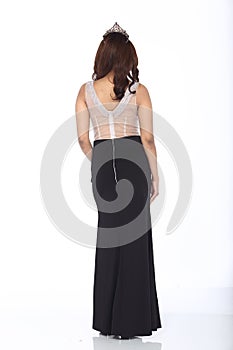 Miss Pageant Contest in Evening Ball Gown long ball dress with D