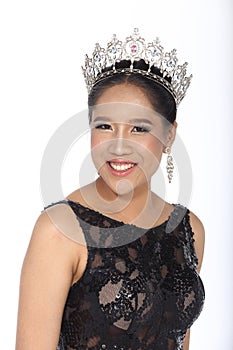 Miss Pageant Contest in Evening Ball Gown long ball dress with D