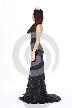 Miss Pageant Contest in Evening Ball Gown long ball dress with D