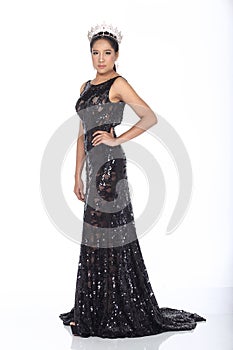 Miss Pageant Contest in Evening Ball Gown long ball dress with D