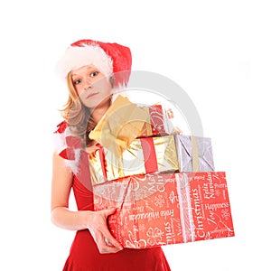 Miss Santa is Losing One Gift Box