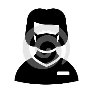 Miss Wearing mask Vector Icon which can easily modify or edit photo