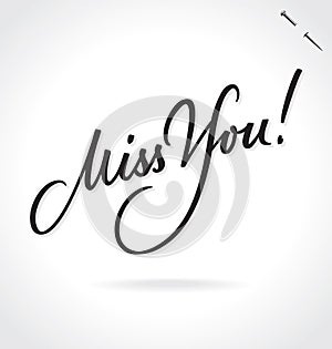 MISS YOU hand lettering (vector)