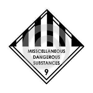 Misscellaneous dangerous substances color element. Hazardous material.