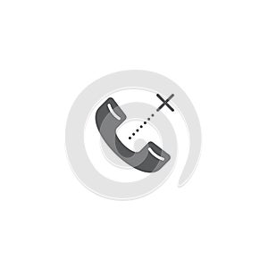 Missed phone call vector icon symbol isolated on white background
