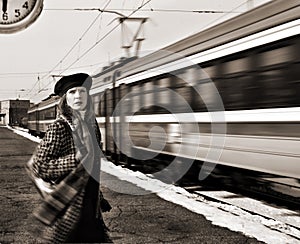 Missed train, hasten woman on railroad station