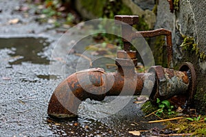Misshapen Bent water pipe. Generate Ai photo