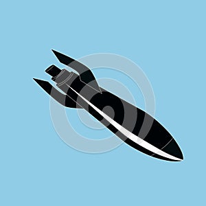 missile in the blue sky Missile in a diagonal direction Vector illustration