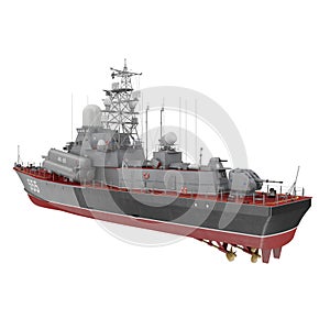 Missile Corvettes of the Soviet Navy Nanuchka class Project 1234 on white. 3D illustration