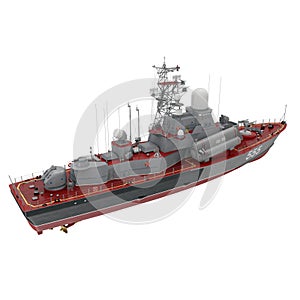 Missile Corvettes of the Soviet Navy Nanuchka class Project 1234 on white. 3D illustration