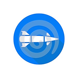 Missile flat style vector icon. Combat rocket weapon illustration. photo