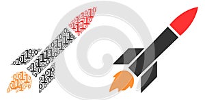 Missile Launch Collage of Binary Digits