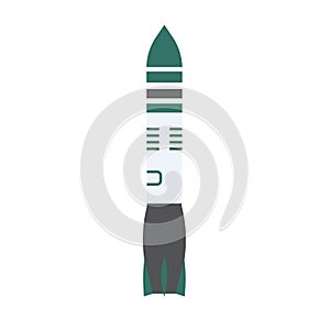 Missile power technology danger force warhead rocket. Vector navy nuclear military army ballistic icon