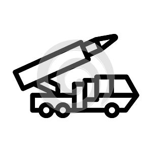 Missile Truck Vector Thick Line Icon For Personal And Commercial Use