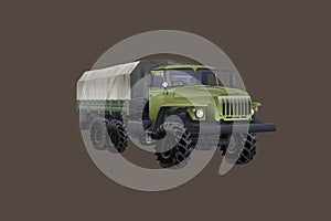 Missile vehicle in realistic style. 3d image of military car. Camouflage tank. Vector illustration