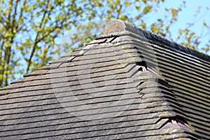 Missing damaged roof tiles