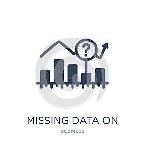 missing data on analytics line graphic icon in trendy design style. missing data on analytics line graphic icon isolated on white