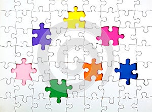 Missing few pieces in a jigsaw puzzle