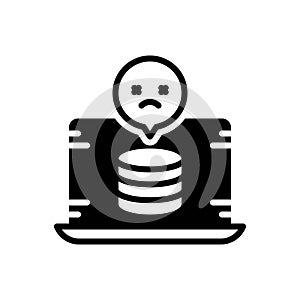 Black solid icon for Missing, data and folder