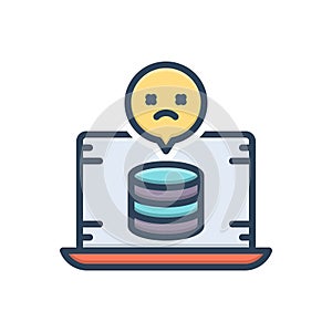 Color illustration icon for Missing, data and folder