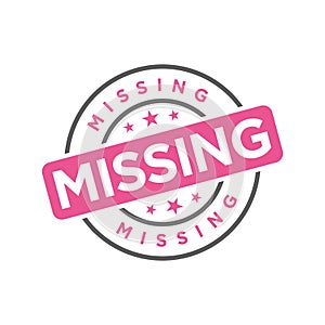 Missing Letter Rubber Stamp Vector Template