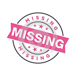 Missing Letter Rubber Stamp Vector Template