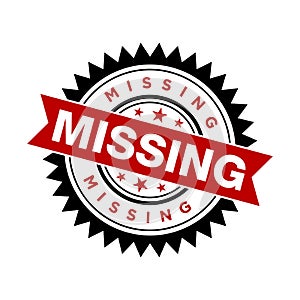 Missing Letter Rubber Stamp Vector Template